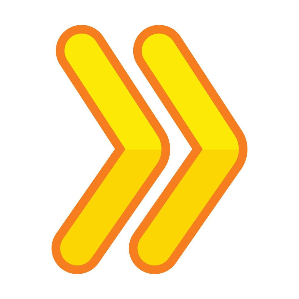 Symbol mit gelbem Pfeil nach rechts vektor