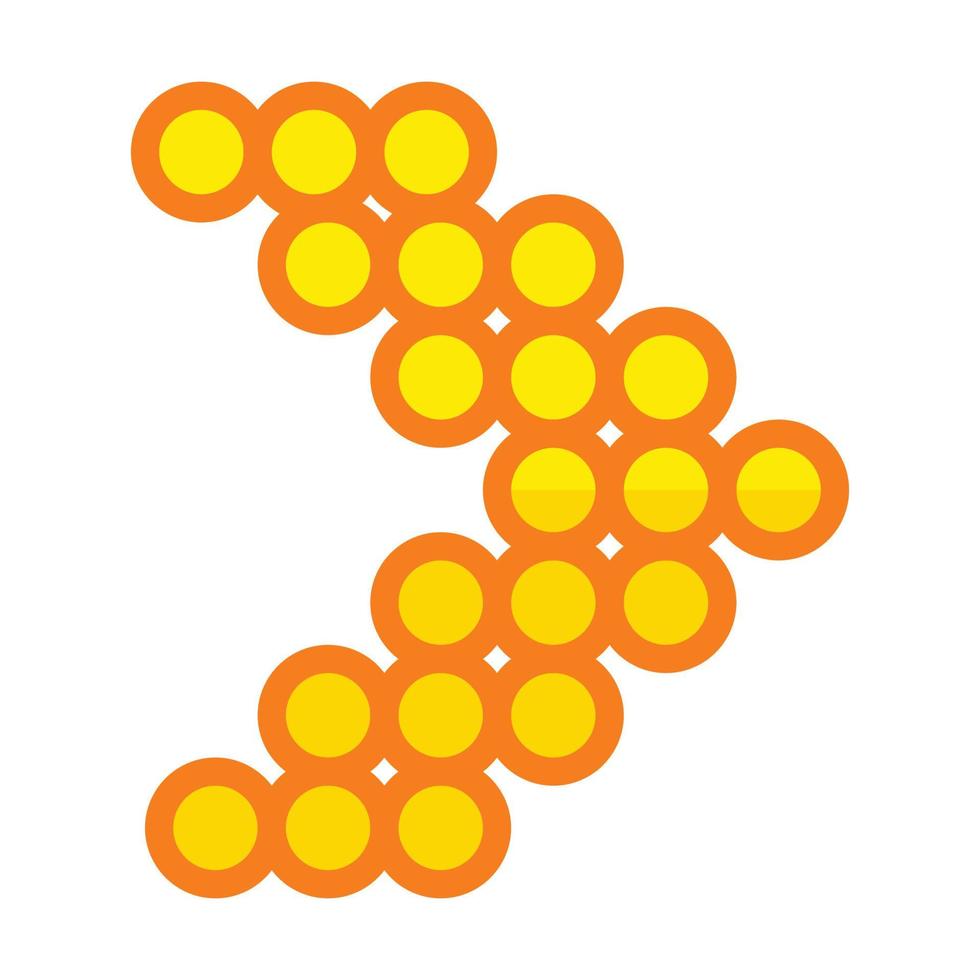 Symbol mit gelbem Pfeil nach rechts vektor