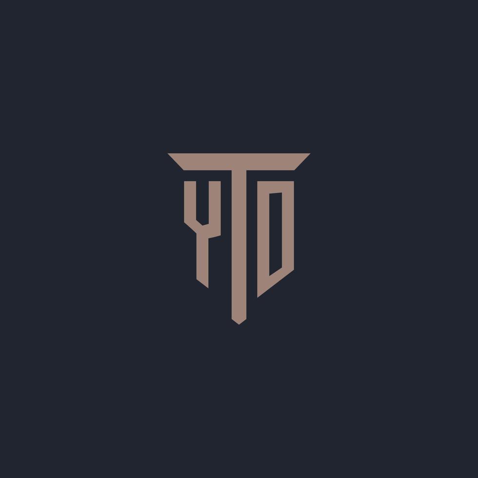 yo anfängliches Logo-Monogramm mit Säulen-Icon-Design vektor
