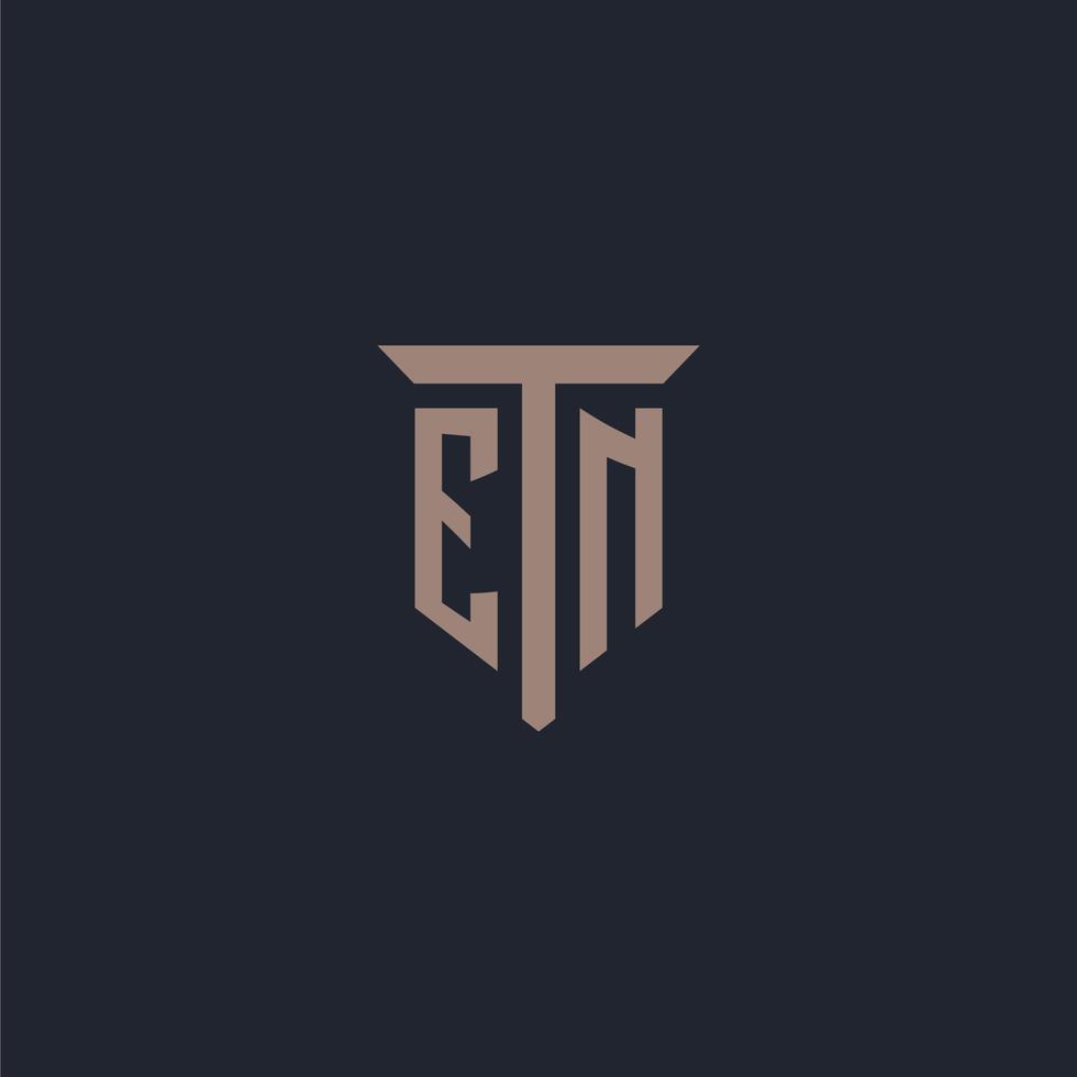 en anfängliches Logo-Monogramm mit Säulen-Icon-Design vektor