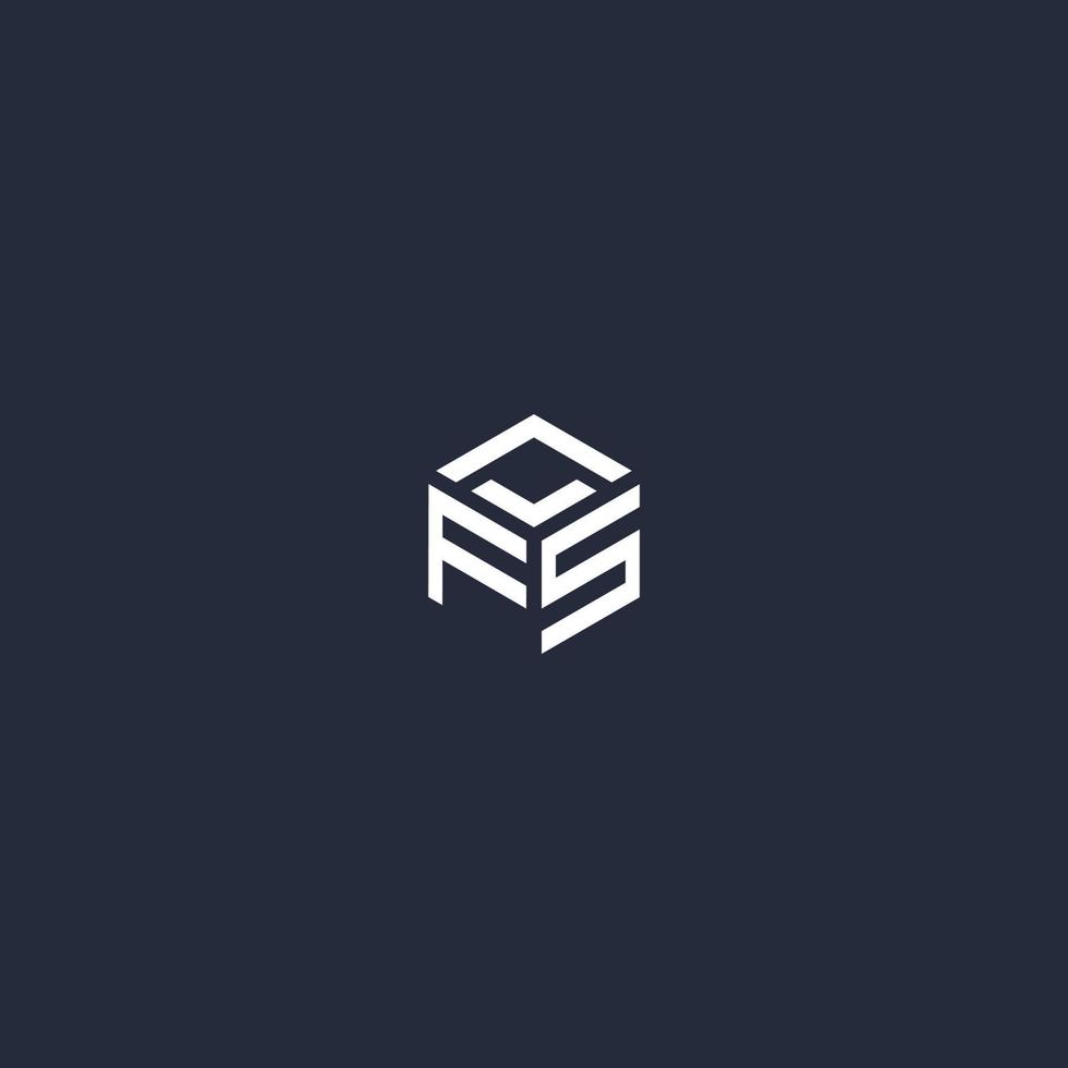 fs anfängliches Hexagon-Logo-Design vektor