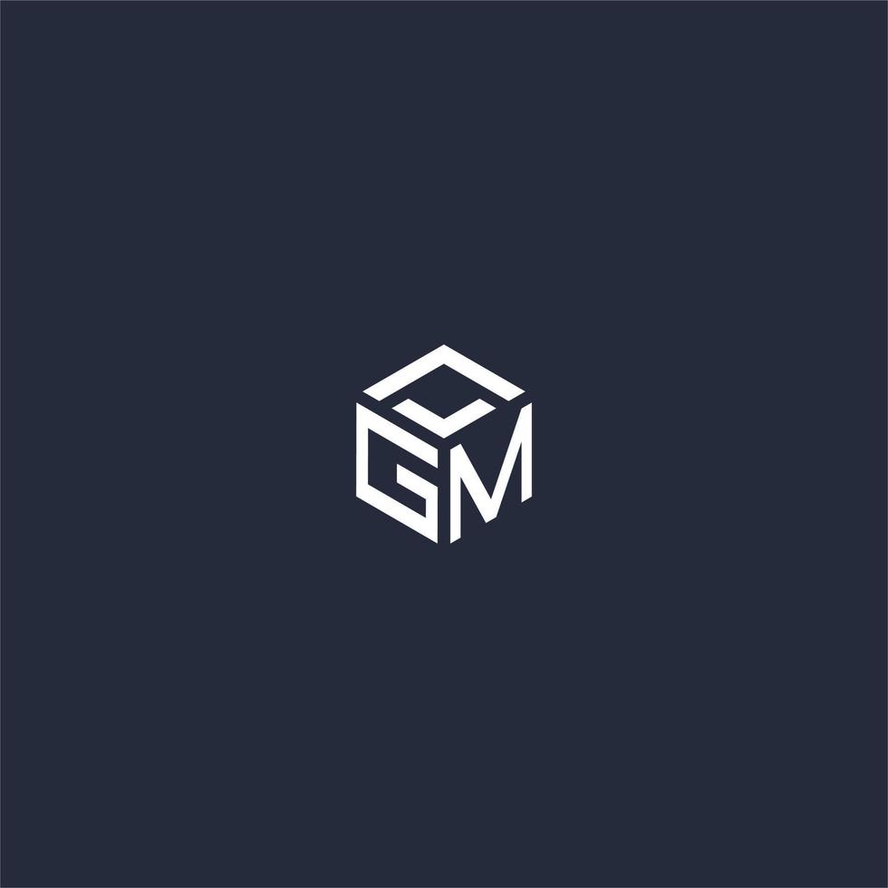 gm första sexhörning logotyp design vektor