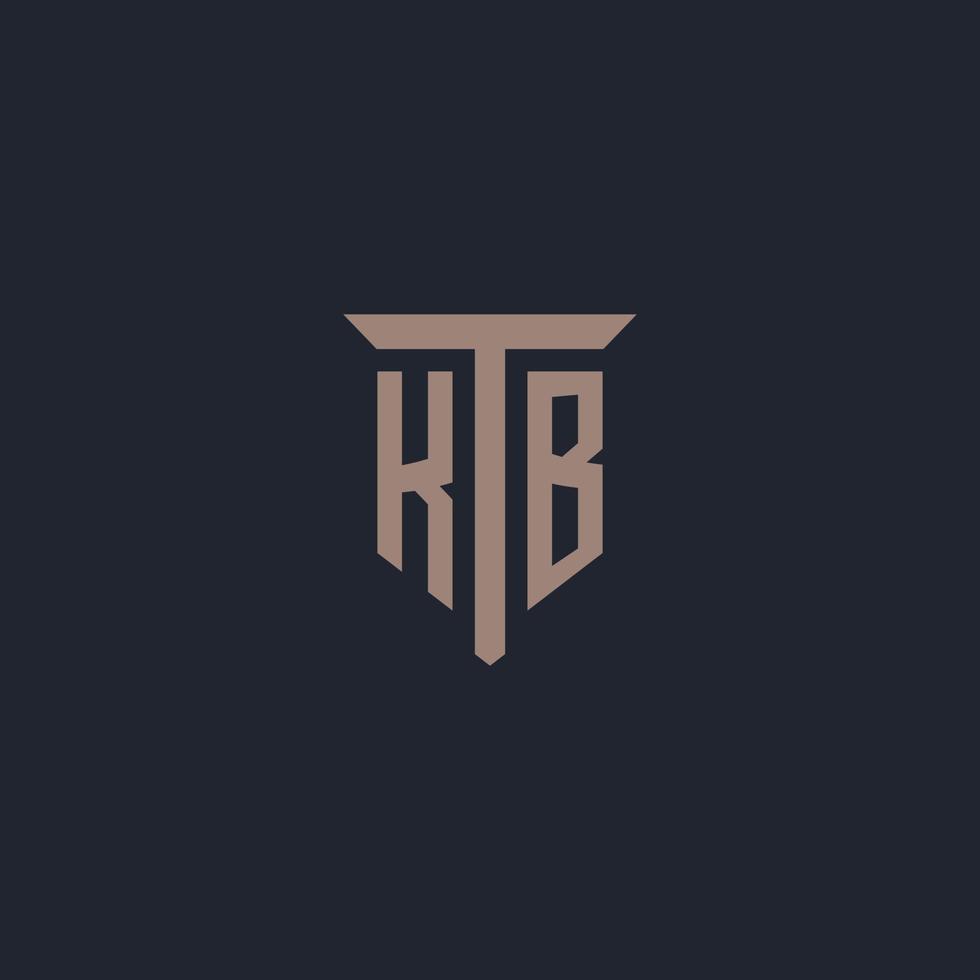 kb anfängliches Logo-Monogramm mit Säulen-Icon-Design vektor
