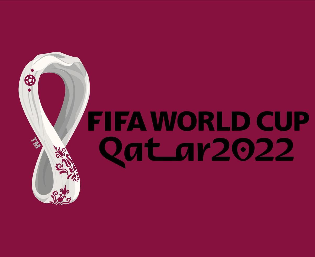 fifa värld kopp qatar 2022 symbol officiell logotyp världsliga mästare abstrakt vektor illustration design med rödbrun bakgrund