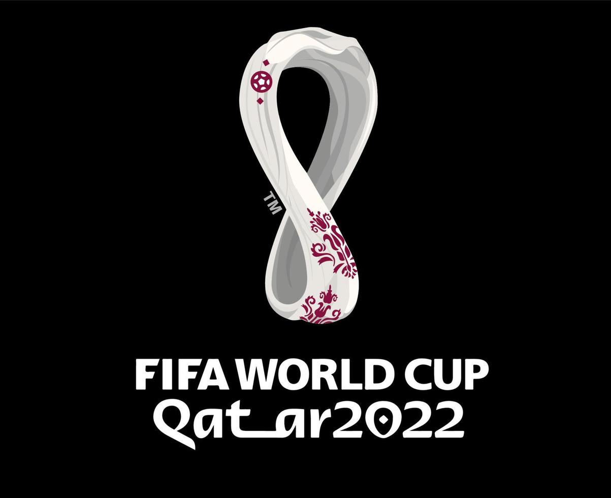 fifa värld kopp qatar 2022 symbol officiell logotyp världsliga mästare symbol design vektor abstrakt illustration med svart bakgrund