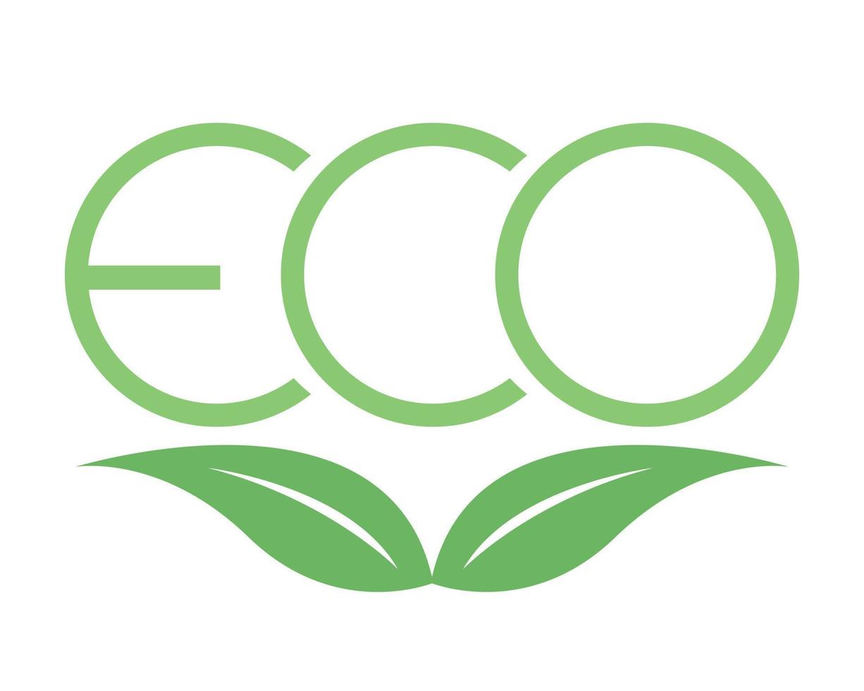 Öko-Logo grün mit Blattvektor vektor