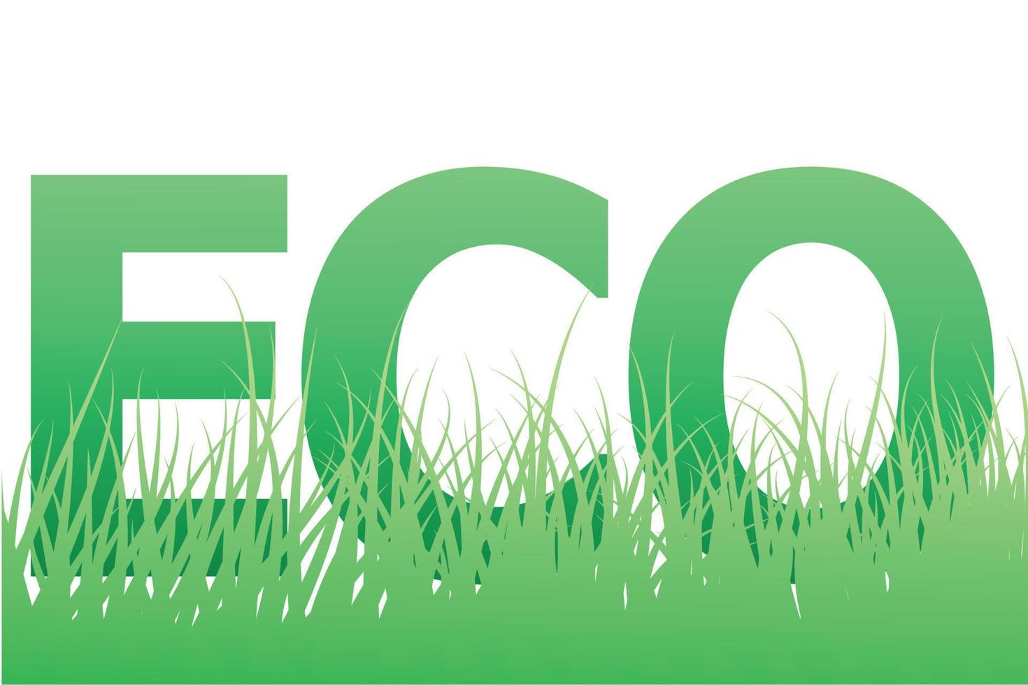 Öko-Logo mit Gras, Ökologie - Vektor