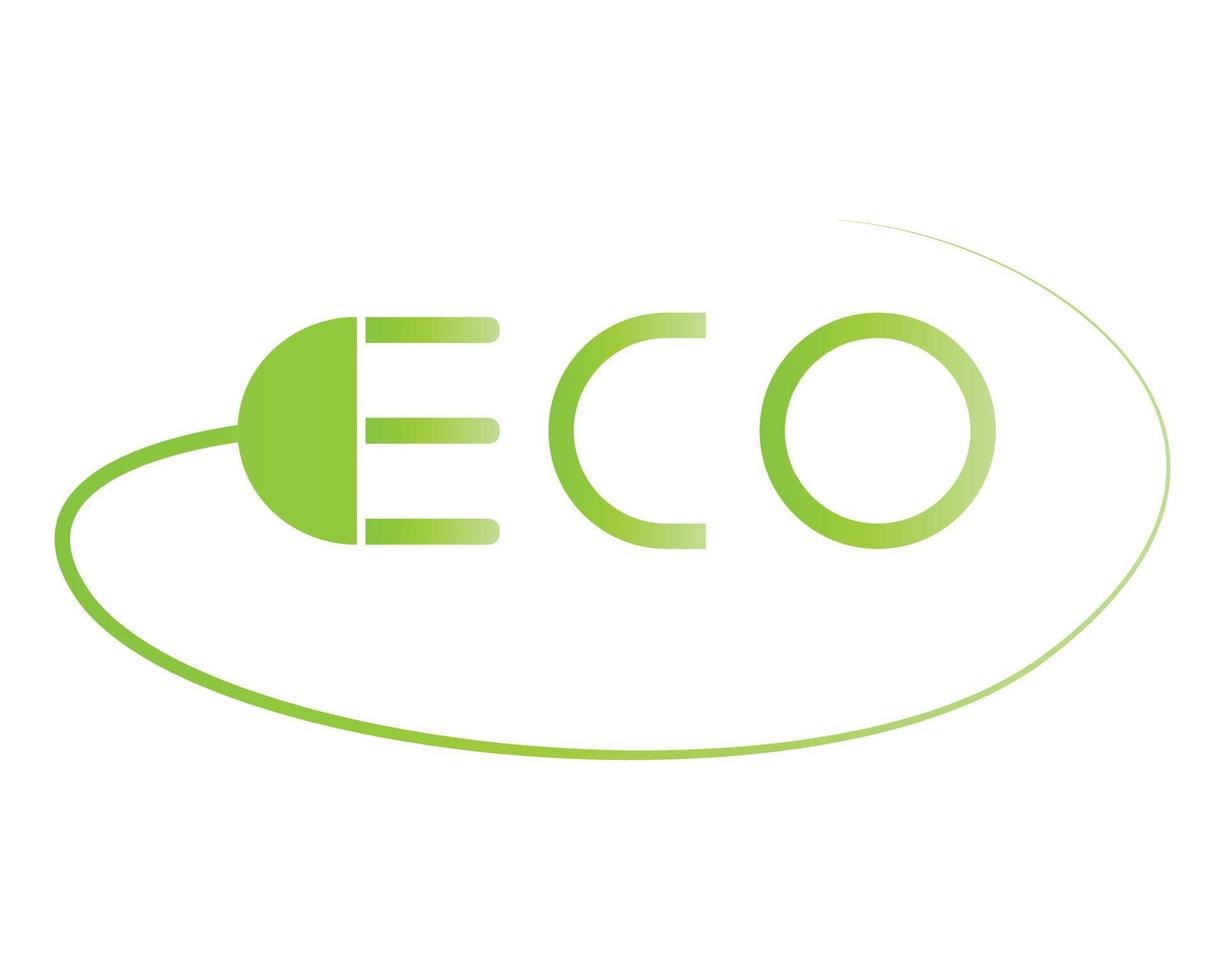 eco elektricitet grön logotyp - vektor