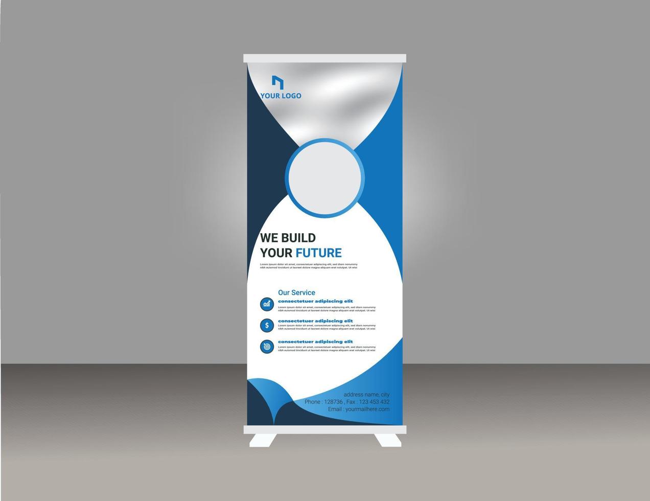 Roll-up-Banner-Design-Vorlage, modernes X-Banner vektor