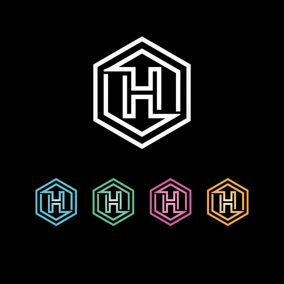 h hexagone logotyp design kreativ brev h vektor