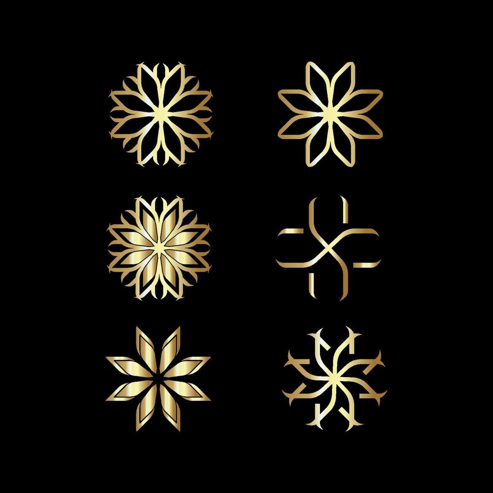 skönhet logotyp design guld skönhet blomma vektor