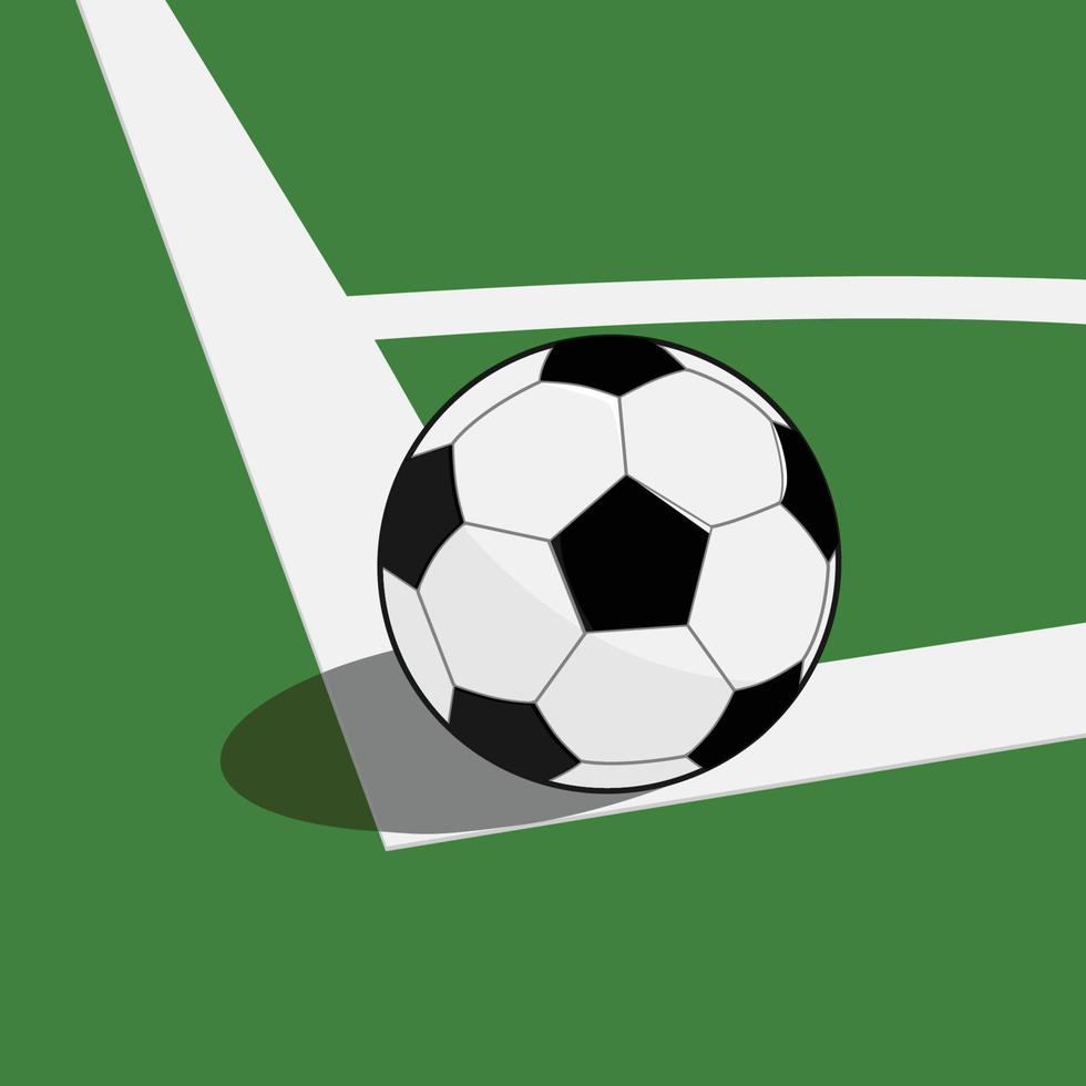 Fußball zur Ecke in der Grasfeldlinie Vektorillustration vektor