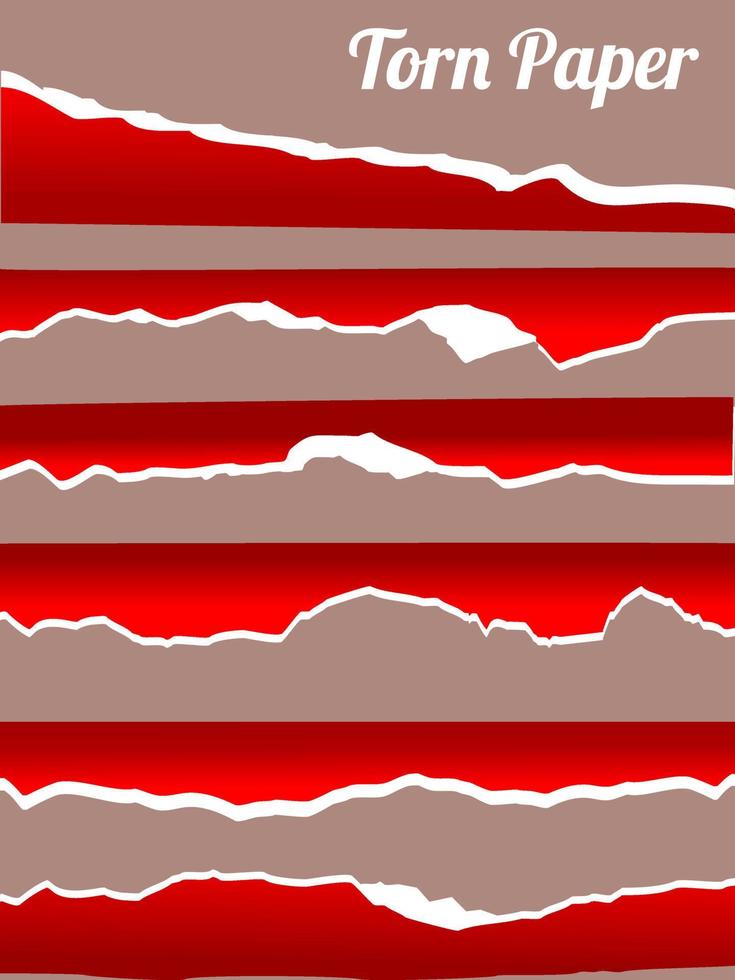 weißes und rotes zerrissenes papier, das für copyspace-elemente geeignet ist vektor