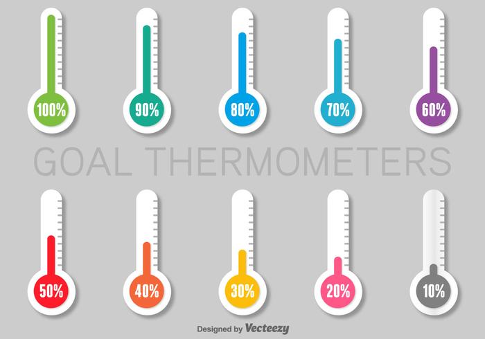 Bunte Infografiken Papier Thermometer Set vektor