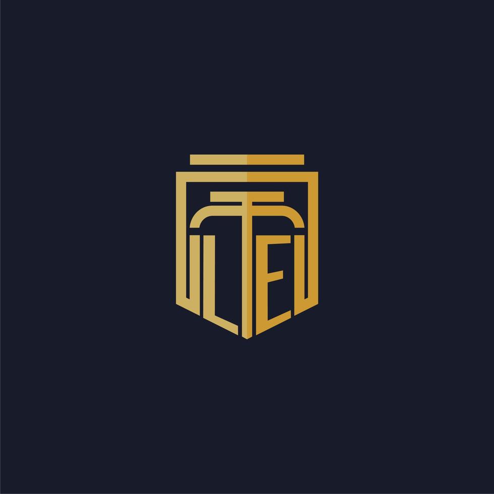le anfängliches monogramm-logo elegant mit schild-stil-design für die Fototapete Anwaltskanzlei-Gaming vektor