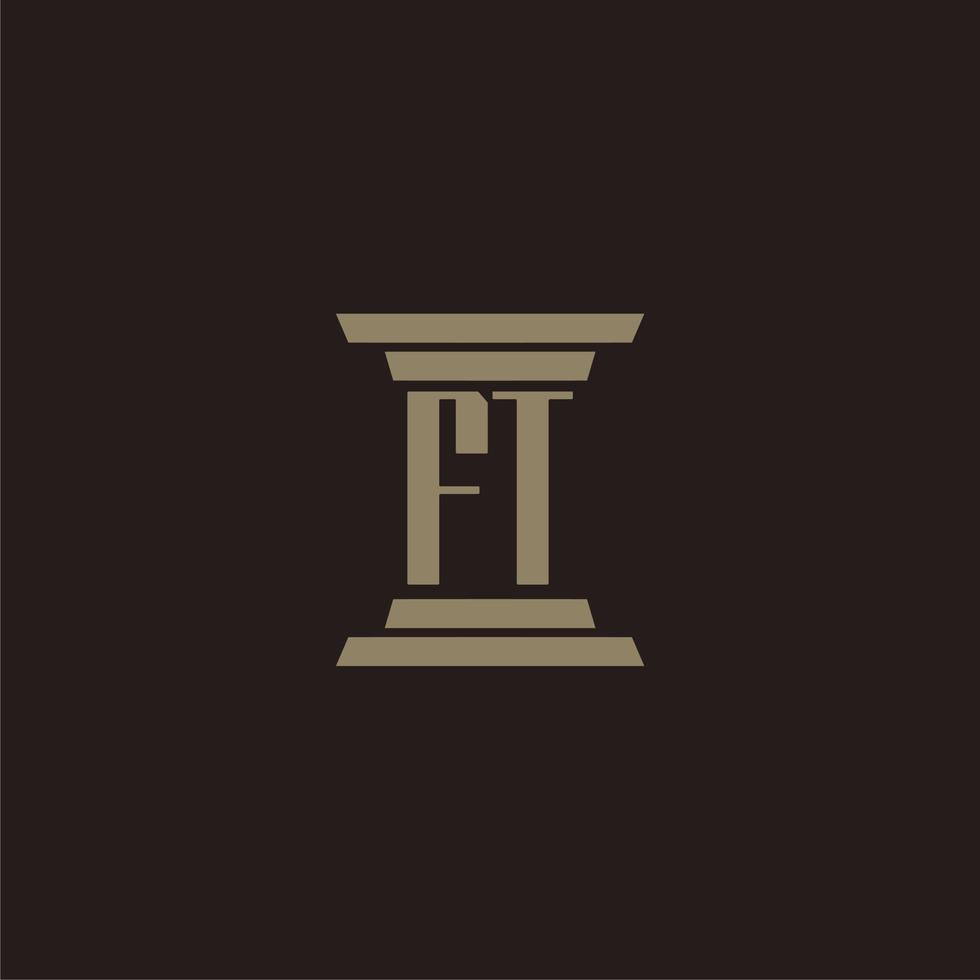 med monogram första logotyp för advokatbyrå med pelare design vektor