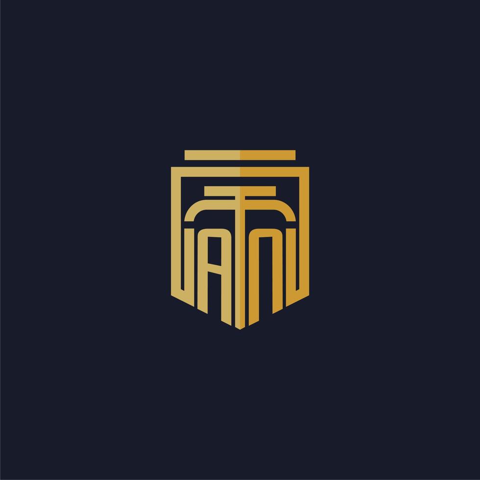 ein anfängliches monogramm-logo, elegant mit schild-stil-design für tapete anwaltskanzlei spiele vektor