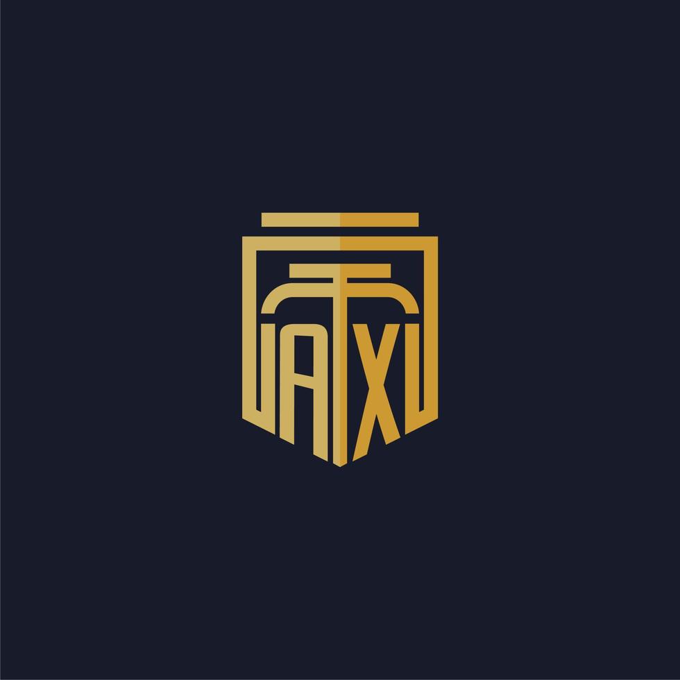 axt initiales monogramm logo elegant mit schild stil design für wandbild anwaltskanzlei gaming vektor