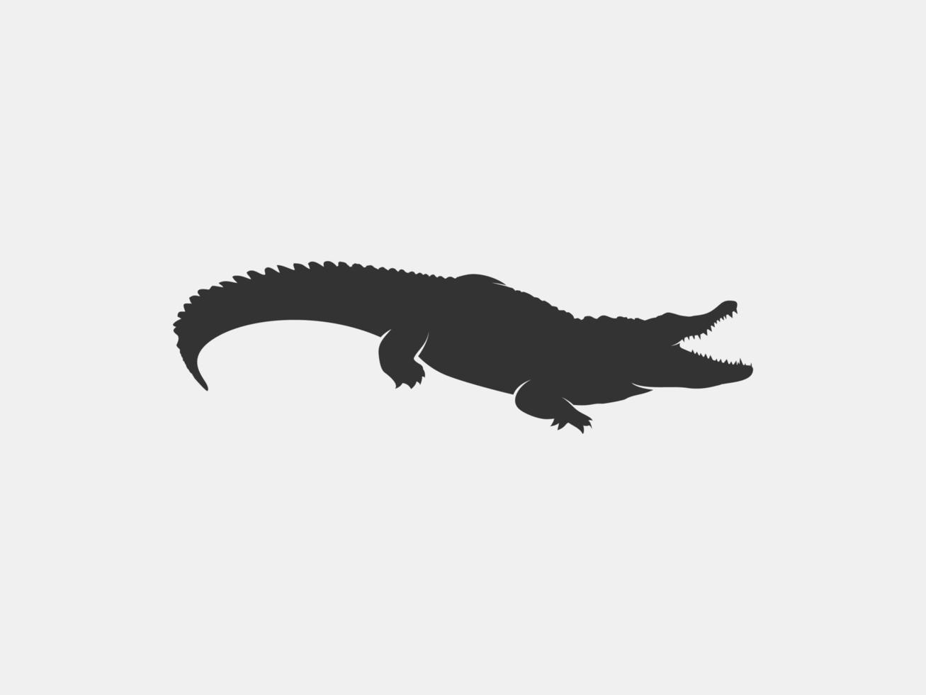 Krokodil-Vektorsilhouette vektor