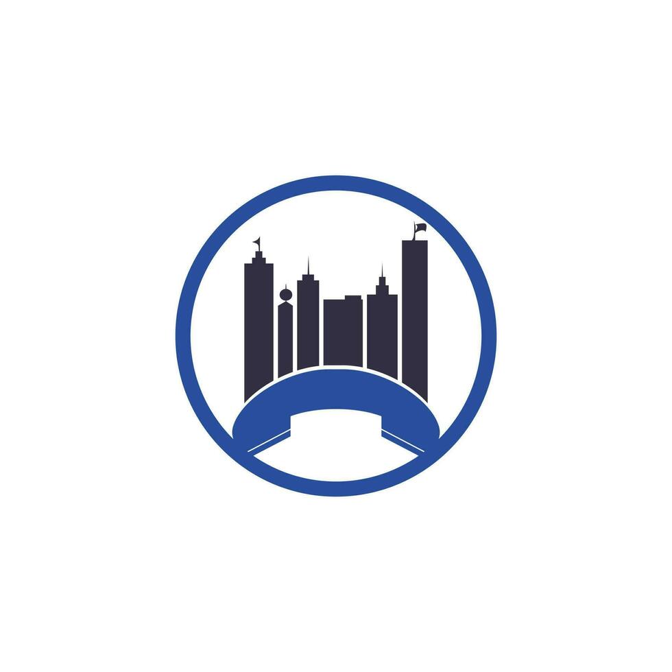 City Call Vektor-Logo-Design-Vorlage. Telefonstadt-Logo entwirft Konzept vektor