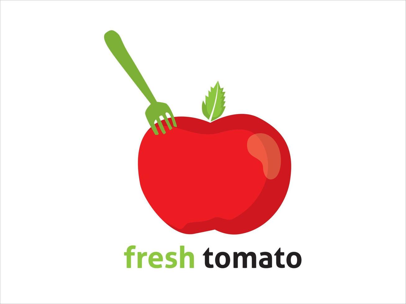 färsk tomat logotyp vektor
