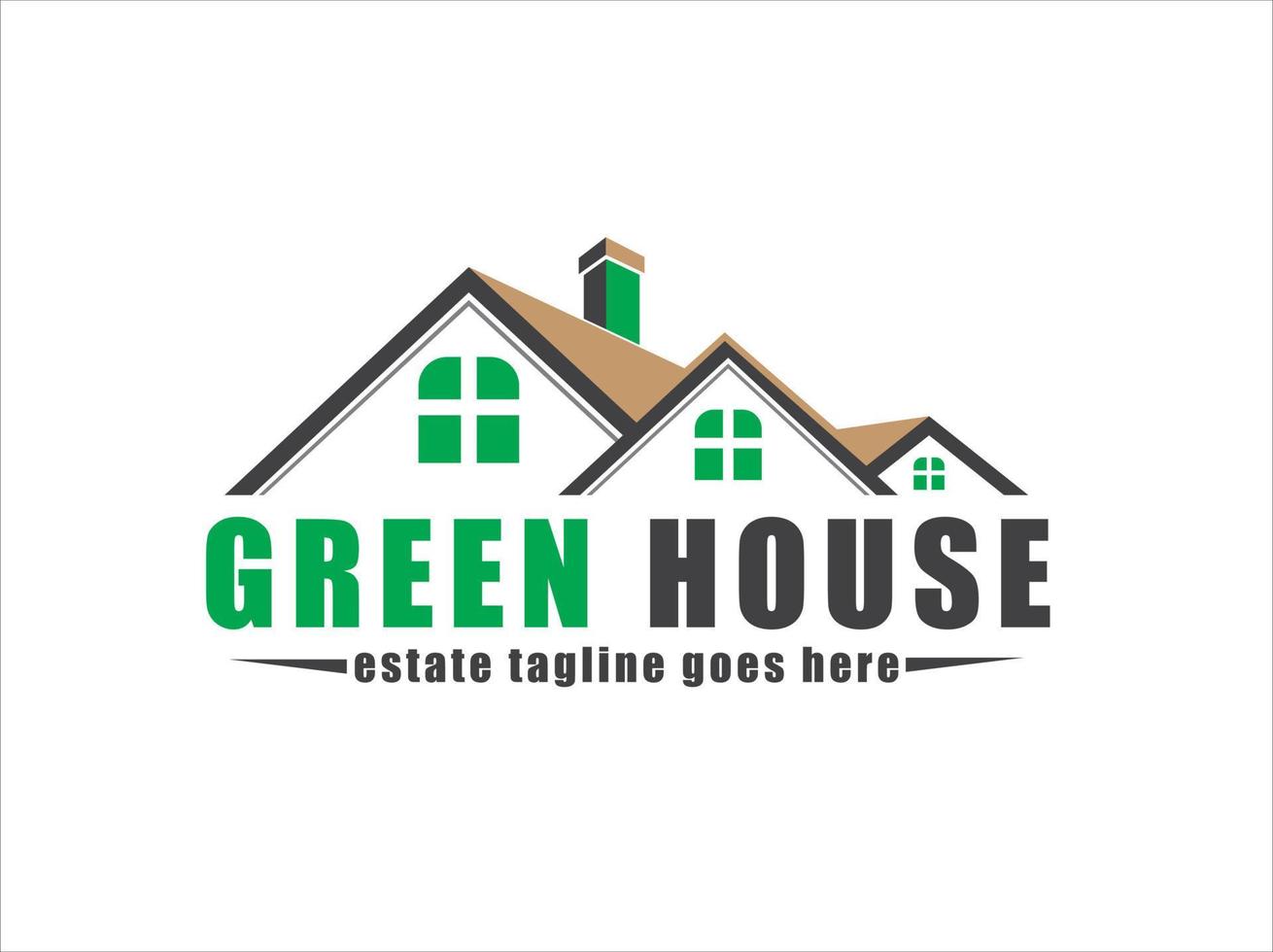 grönt hus logotyp vektor