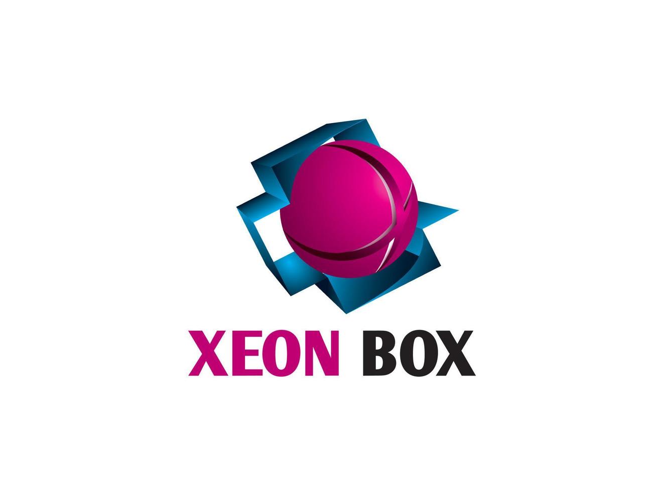3d brev x xeon logotyp vektor