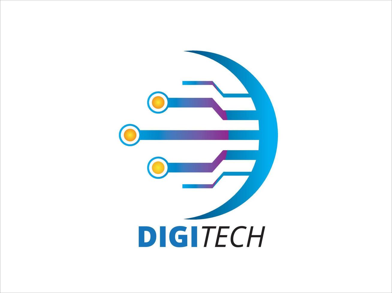 Brief-Logo für digitale Technologie vektor