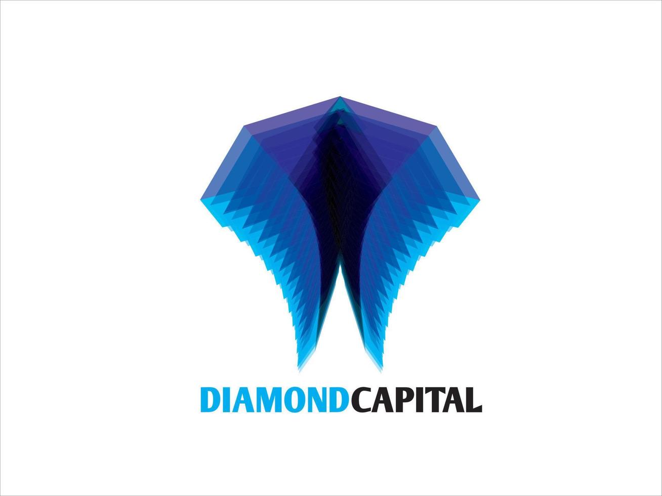 diamant Smycken huvudstad logotyp vektor
