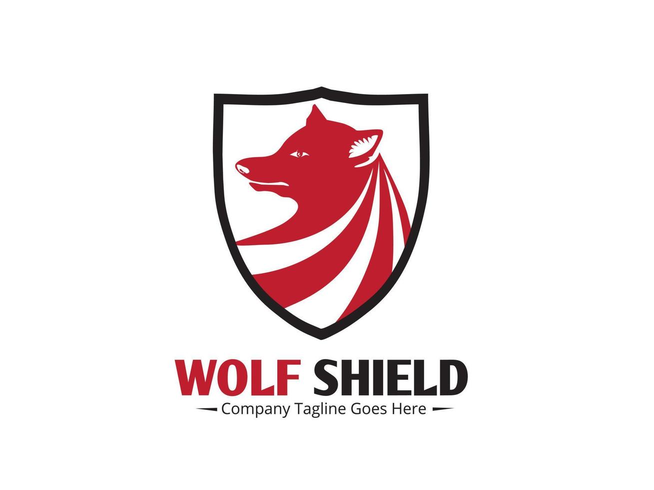 Wolf-Schild-Tier-Logo vektor