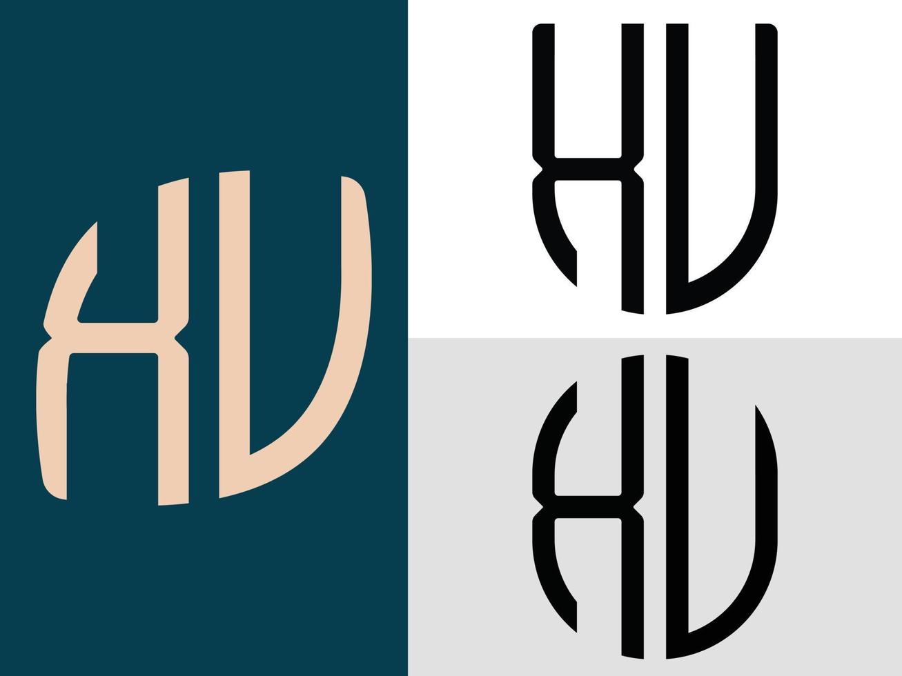 kreativ första brev xu logotyp mönster bunt. vektor