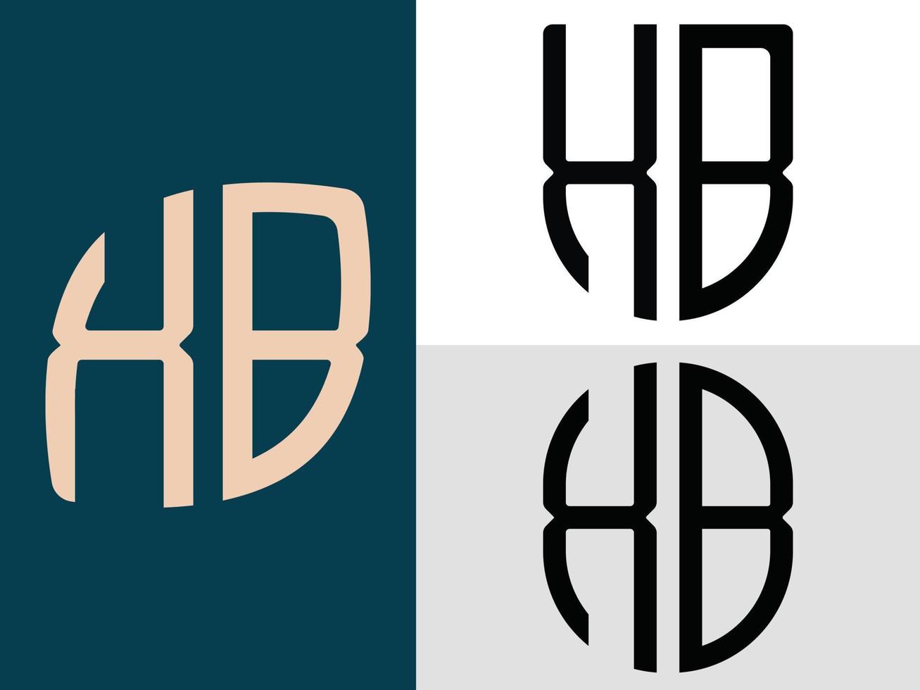 kreative anfangsbuchstaben xb logo designs paket. vektor