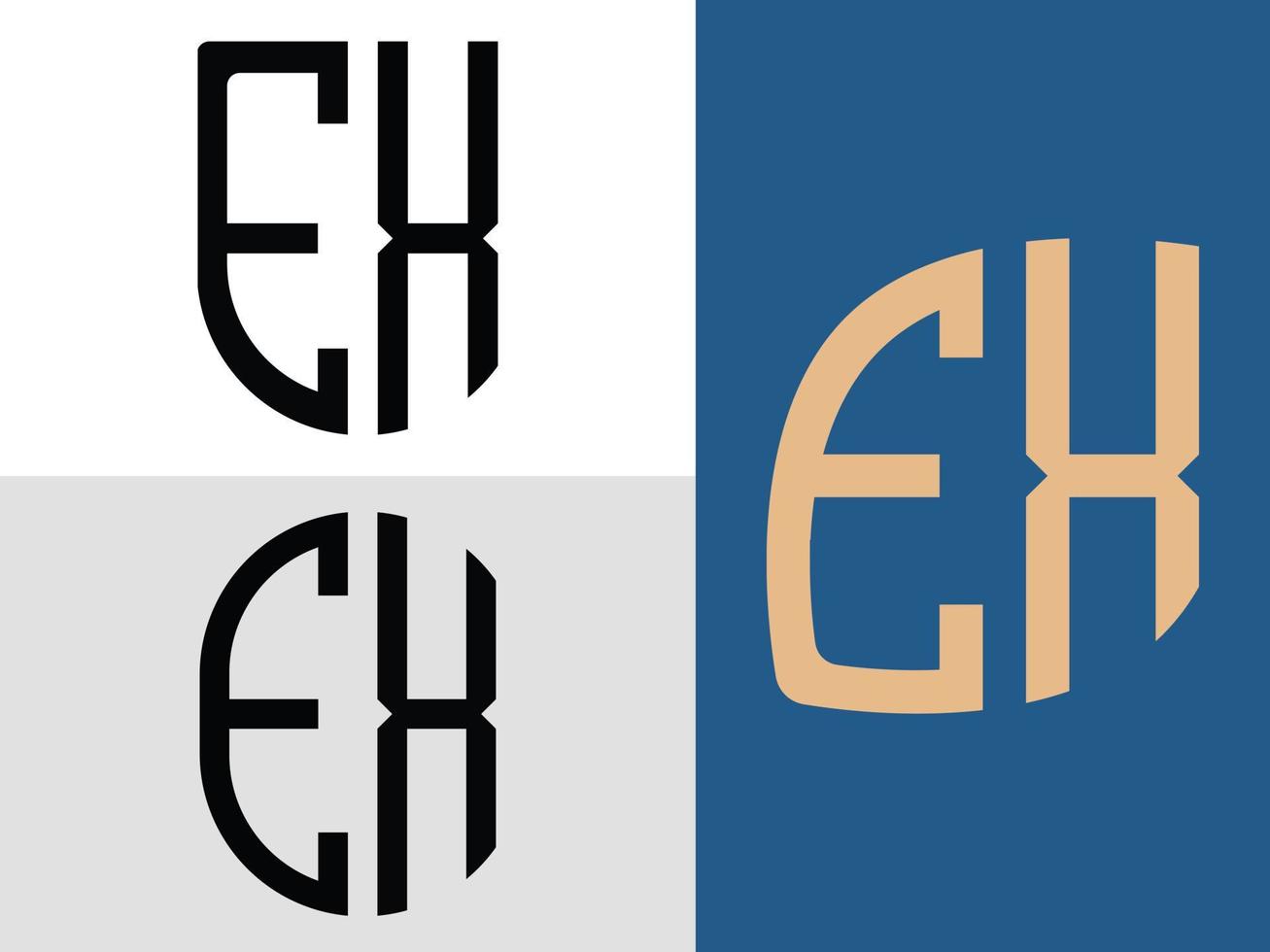 kreative anfangsbuchstaben ab logo-designs paket. vektor