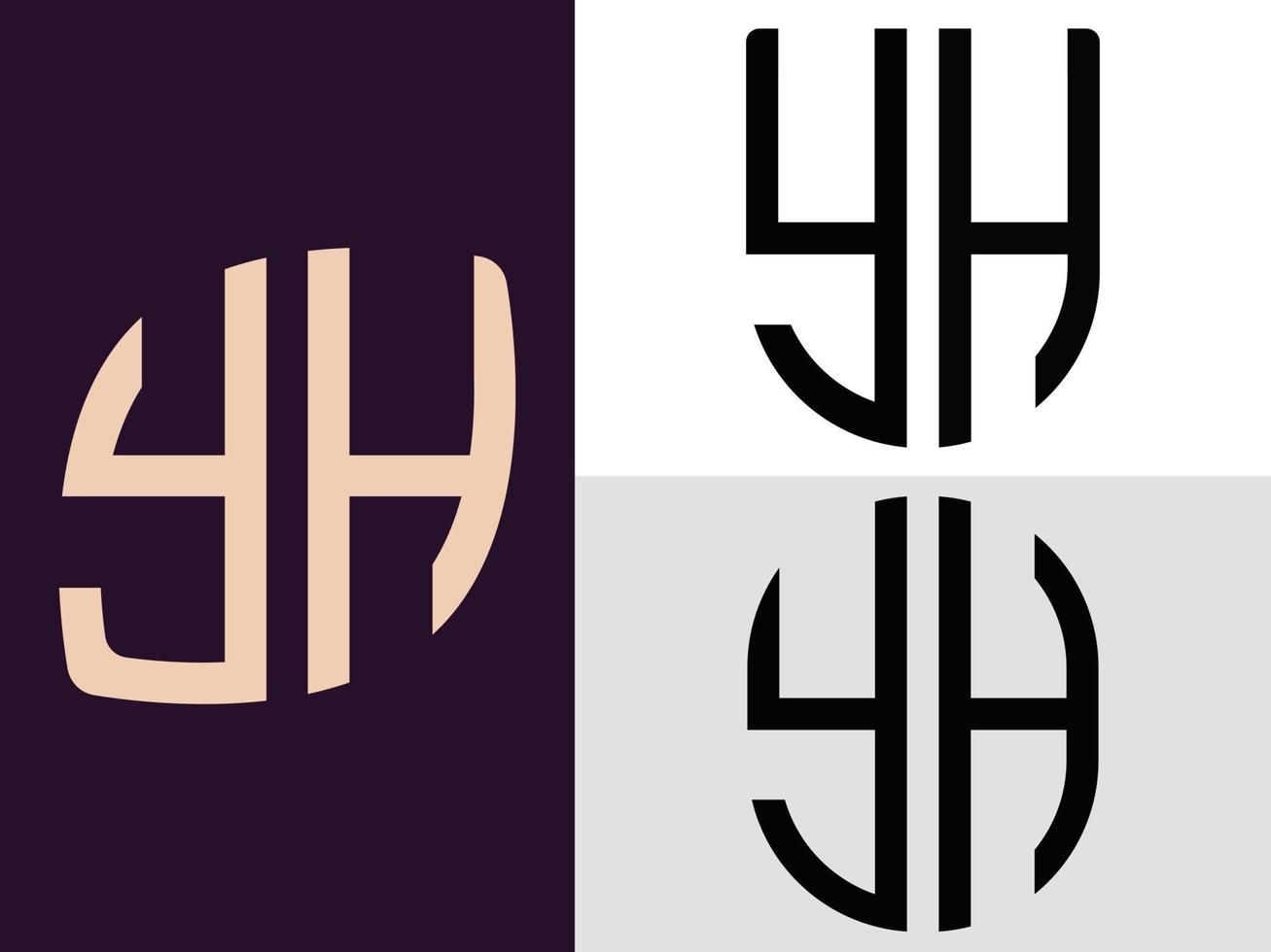kreativ första brev yh logotyp mönster bunt. vektor