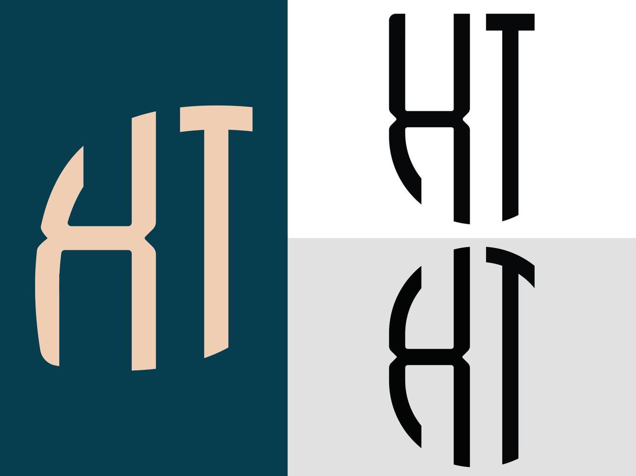 kreative anfangsbuchstaben xt logo designs paket. vektor
