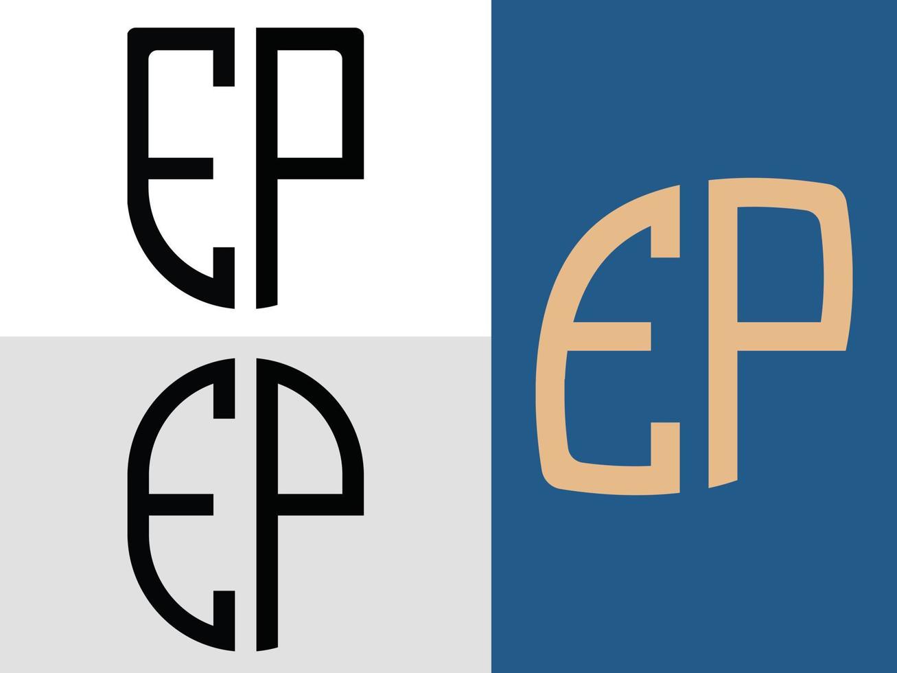 kreative anfangsbuchstaben ep-logo-designs paket. vektor