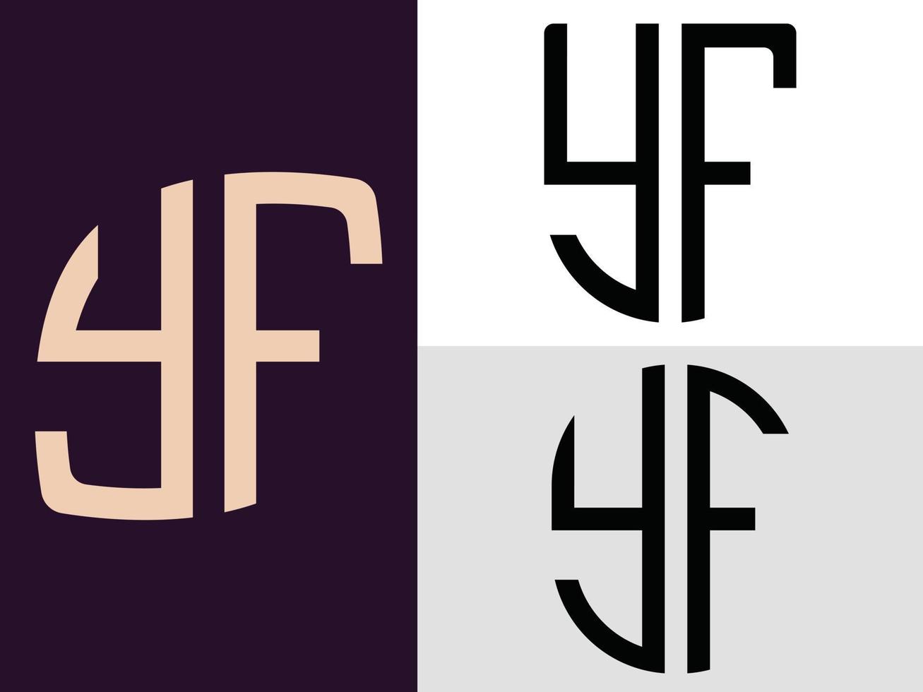 kreative anfangsbuchstaben yf logo designs paket. vektor