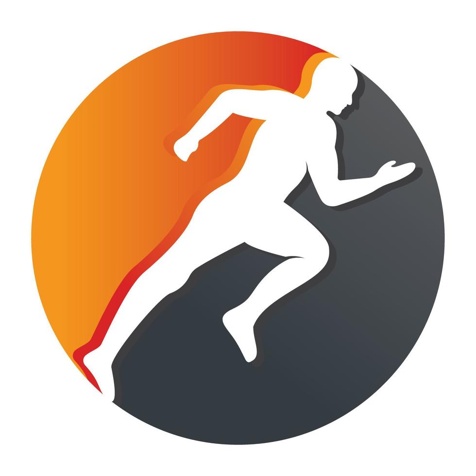 Lauf- und Marathon-Logo-Vektordesign. laufendes Mann-Vektorsymbol. vektor