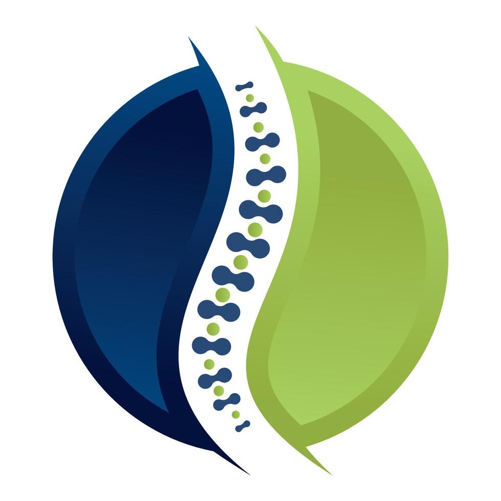 Chiropraktik-Logo-Design-Vektor-Illustration. Logo für die Wirbelsäulenpflege. vektor