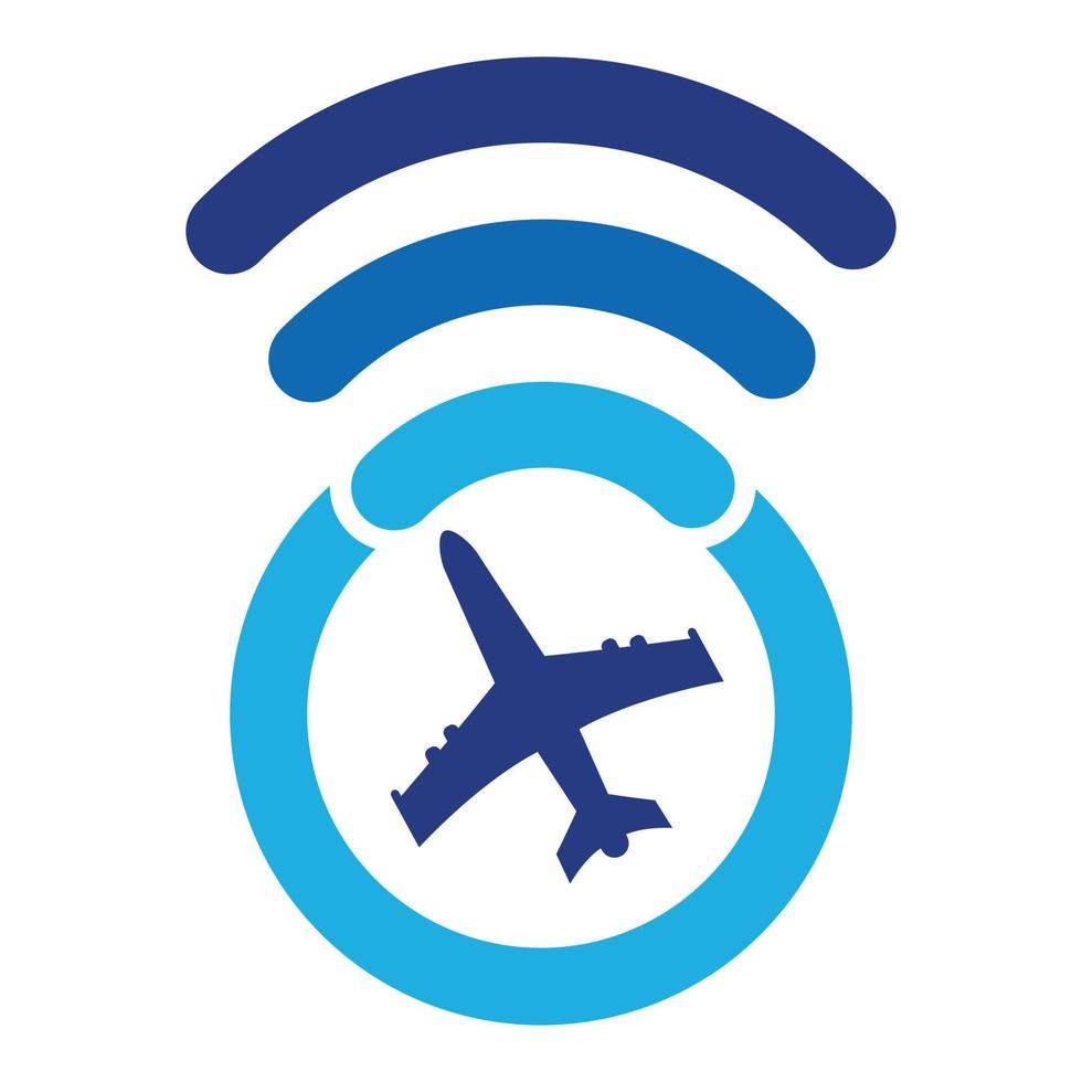 Flugzeug mit Wifi-Logo-Konzeptdesign. vektor