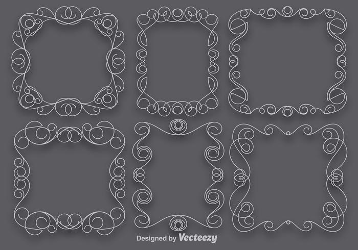 Vector Set Von Scrollwork Art Frames