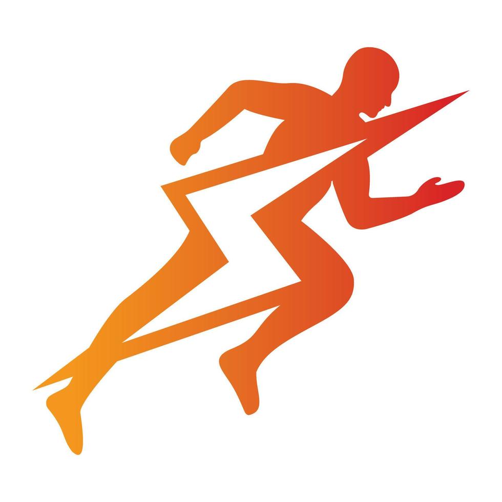 Lauf- und Marathon-Logo-Vektordesign. laufendes Mann-Vektorsymbol. vektor