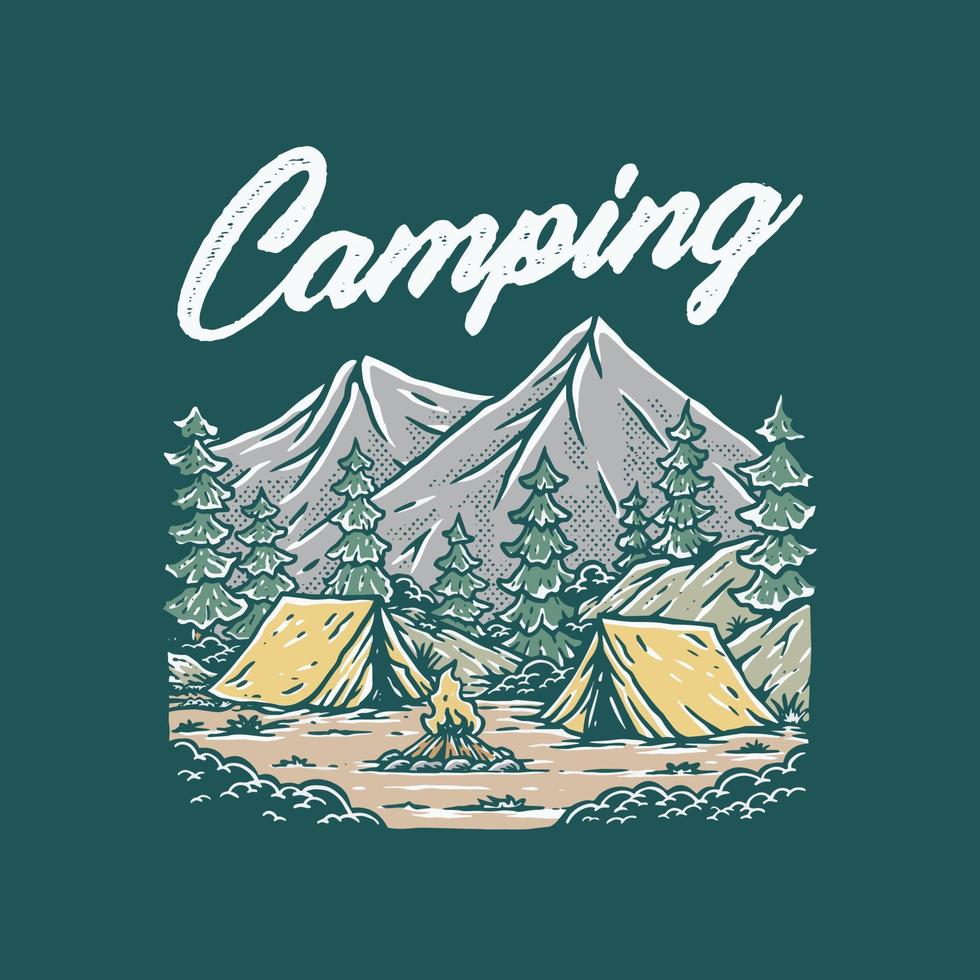 camping illustration design vektor