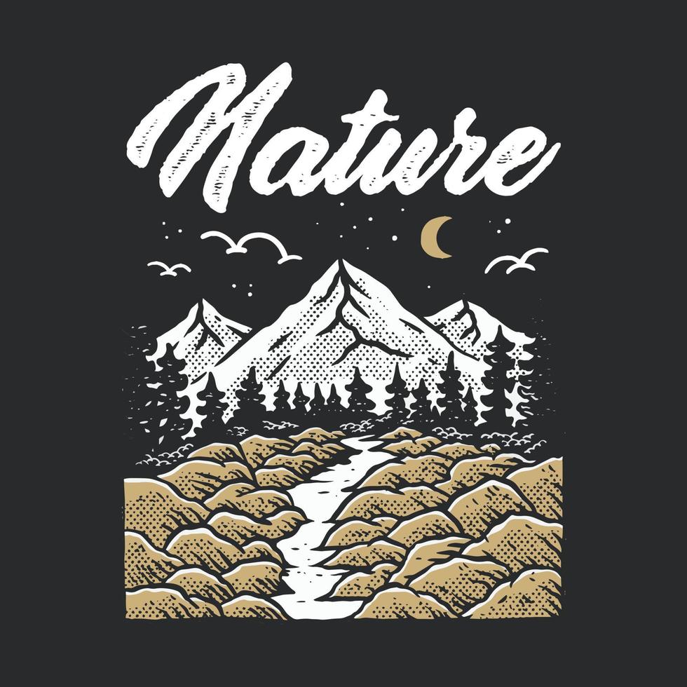 natur berg illustration vektor