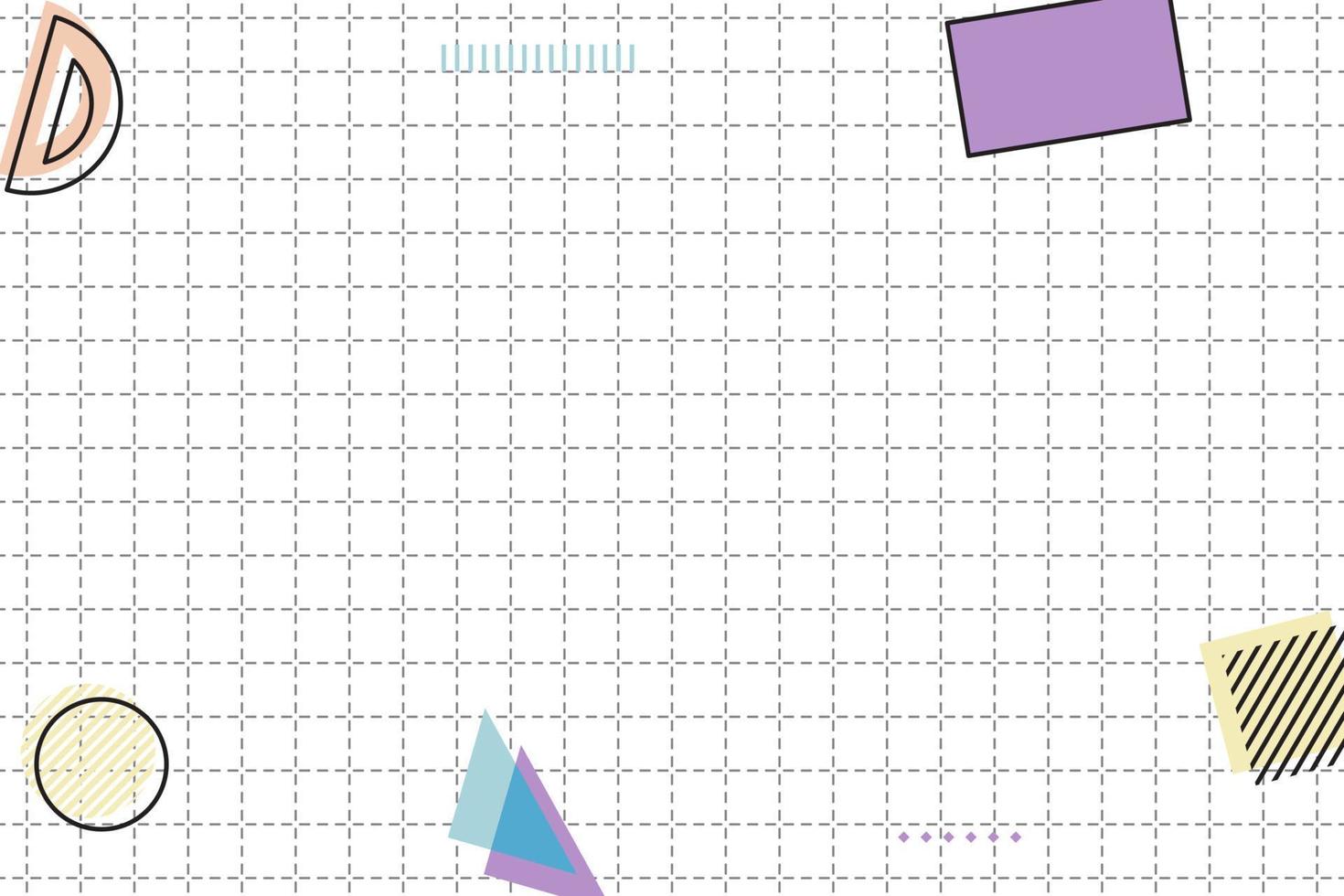 flaches gestricheltes Gitter geometrischer Memphis-Hintergrund vektor