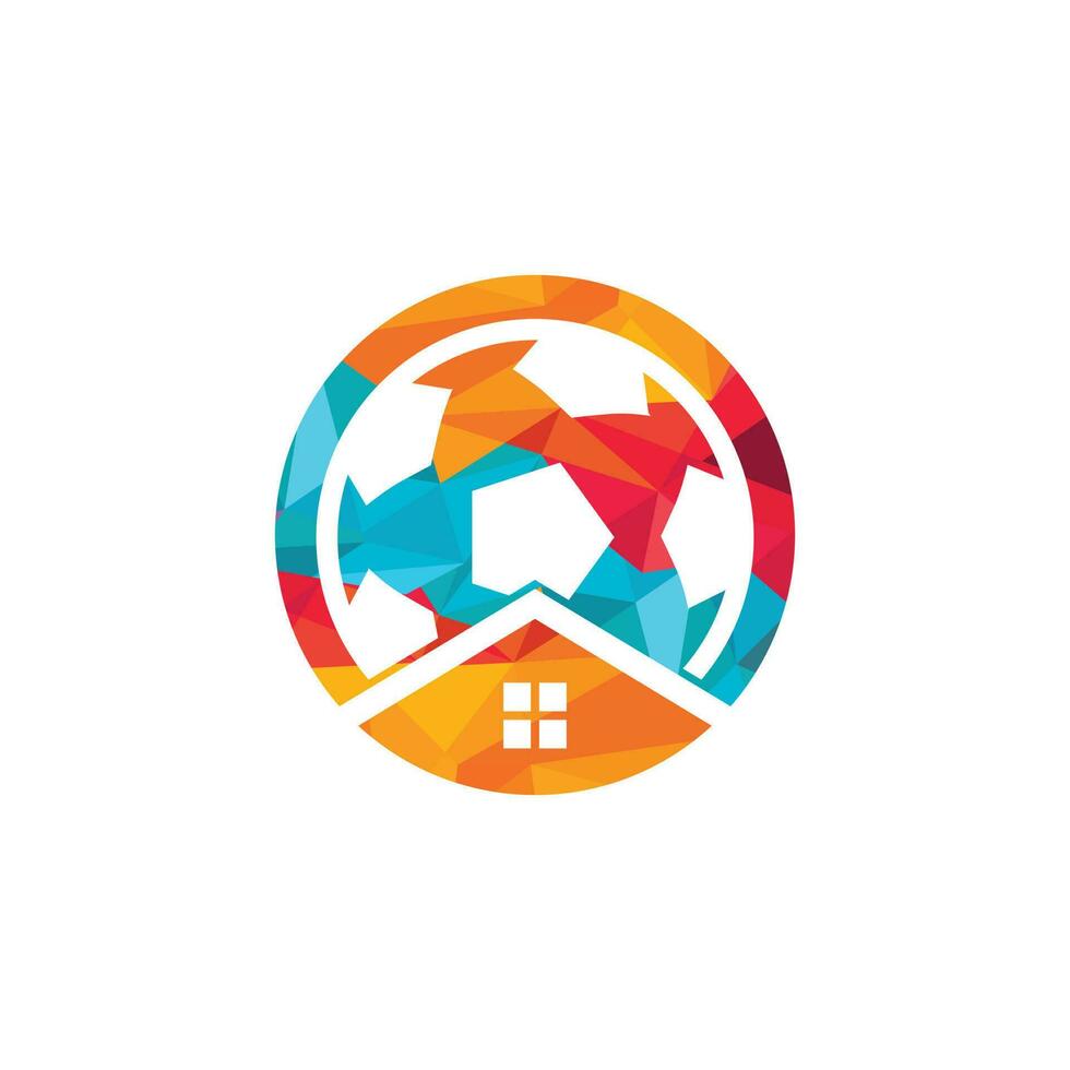 Fußball-Home-Vektor-Logo-Design. Fußball-Platz-Logo-Konzept. vektor