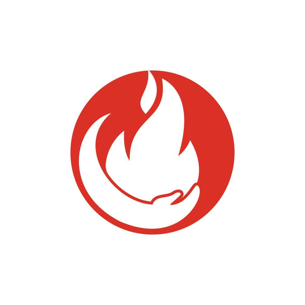 Brandschutz-Vektor-Logo-Design-Konzept. Hand- und Feuer-Icon-Logo-Design. vektor