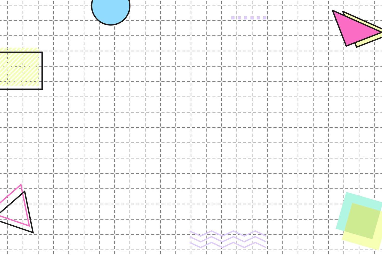 flaches gestricheltes Gitter geometrischer Memphis-Hintergrund vektor