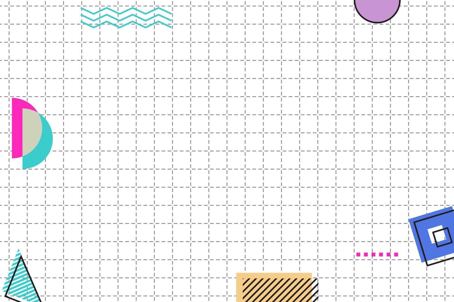 platt streckad rutnät geometrisk memphis bakgrund vektor