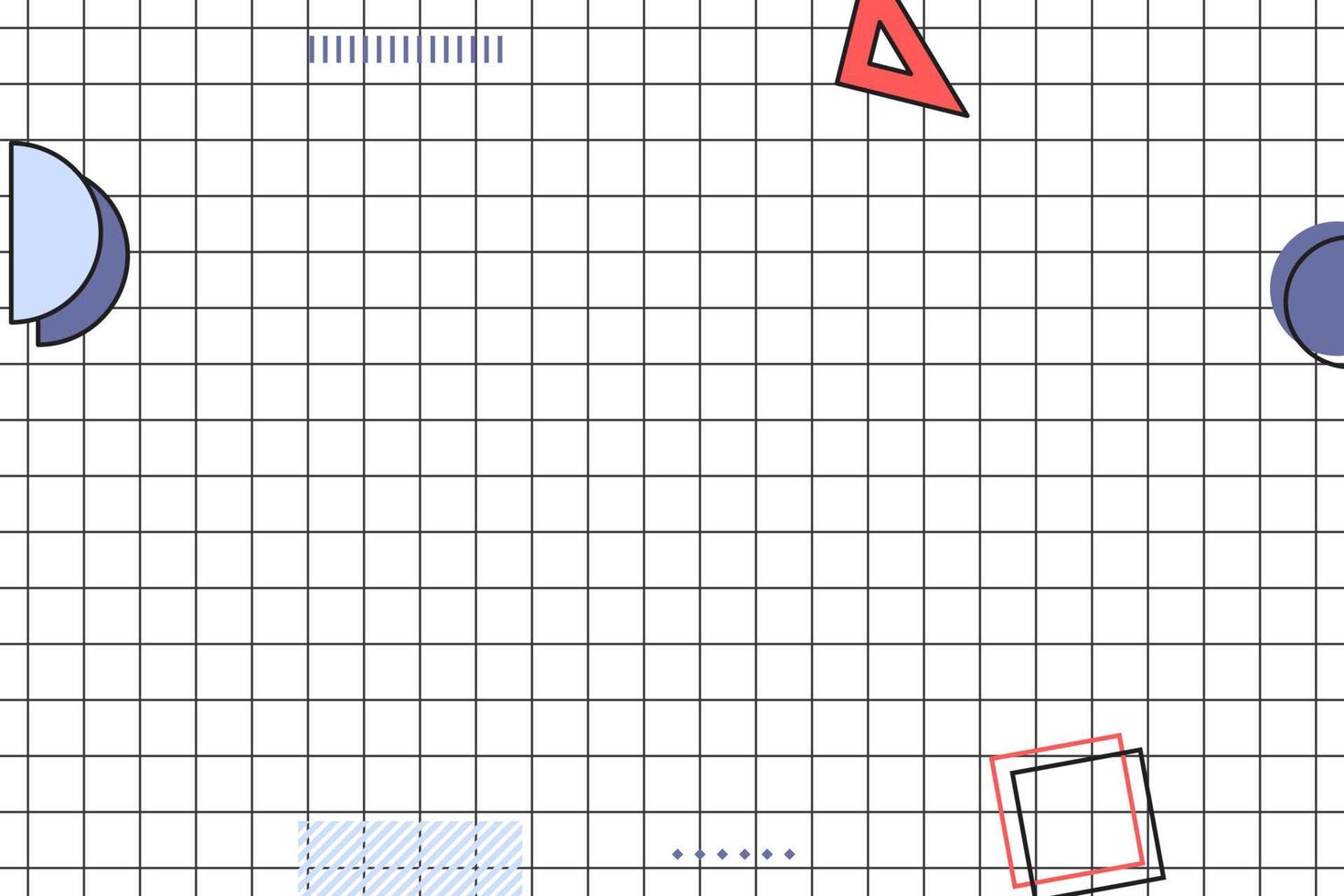 platt svart rutnät geometrisk memphis bakgrund vektor